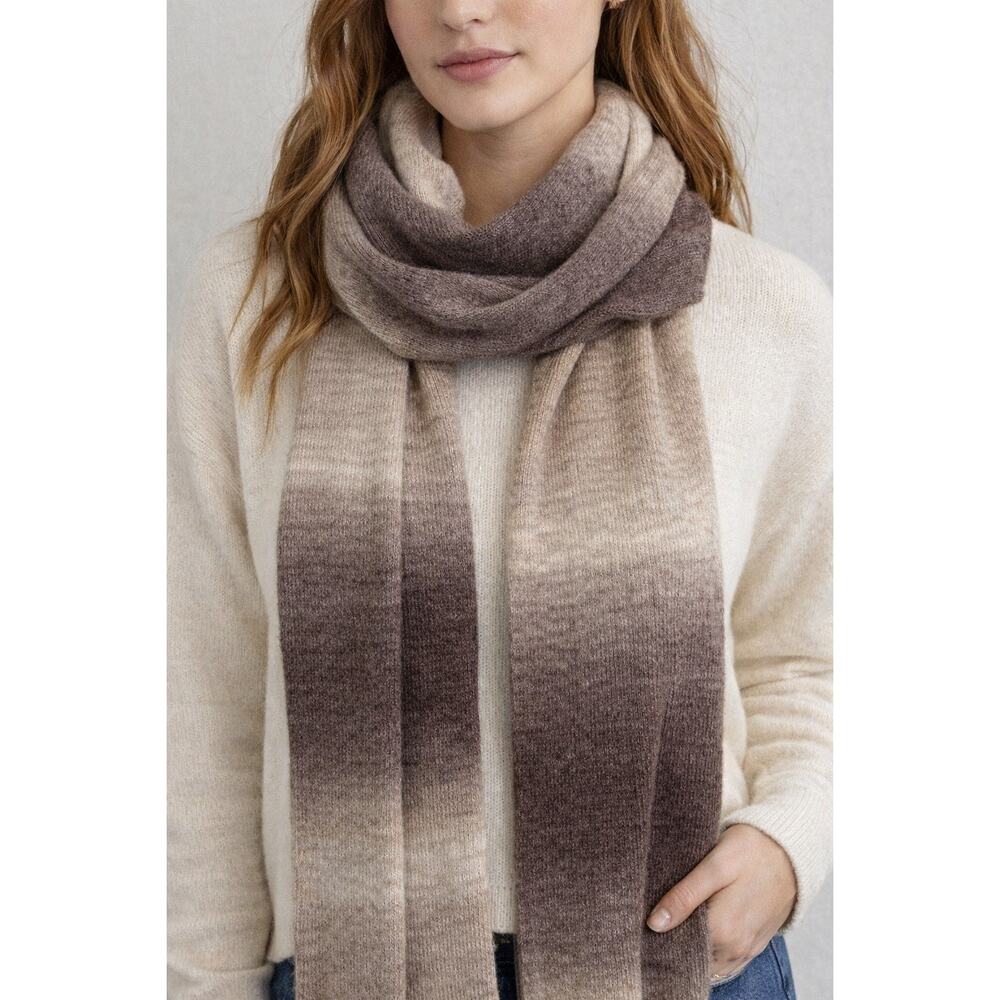 AQUA Neutral Ombre Knit Scarf from Bloomingdale’s  NWT